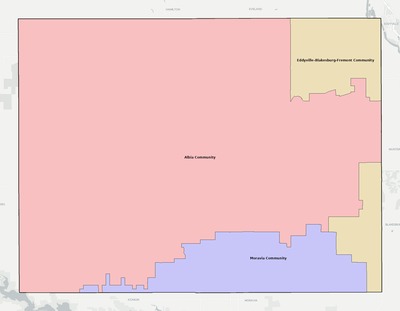 Monroe County IA school district boundaries map