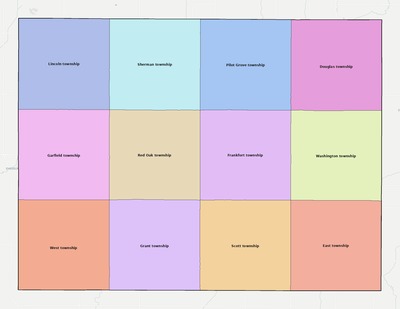 Montgomery County IA townships and subdivisions map