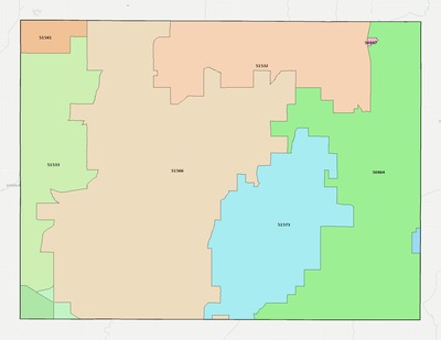 Montgomery County IA ZIP code boundaries map