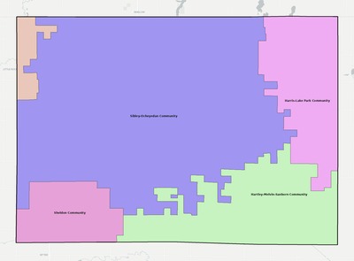 Osceola County IA school district boundaries map