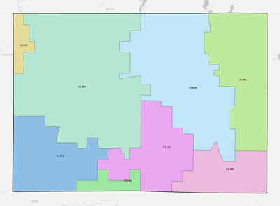 Osceola County IA ZIP code boundaries map