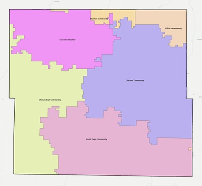 Page County IA school district boundaries map