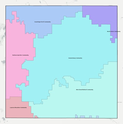 Palo Alto County IA school district boundaries map