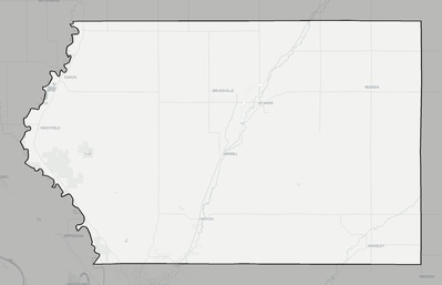 Plymouth County IA county basemap context