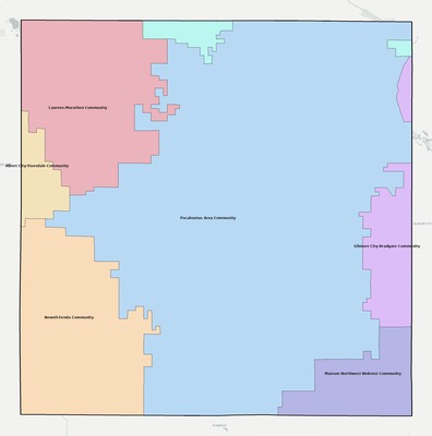 Pocahontas County IA school district boundaries map