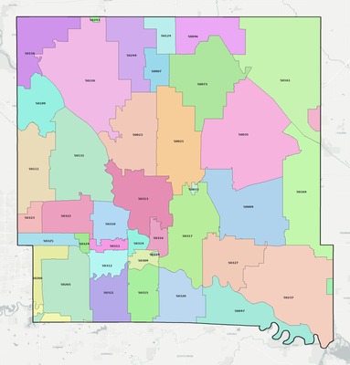 Polk County IA ZIP code boundaries map