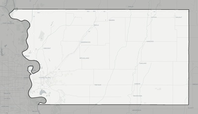 Pottawattamie County IA county basemap context