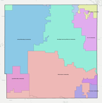 Poweshiek County IA school district boundaries map