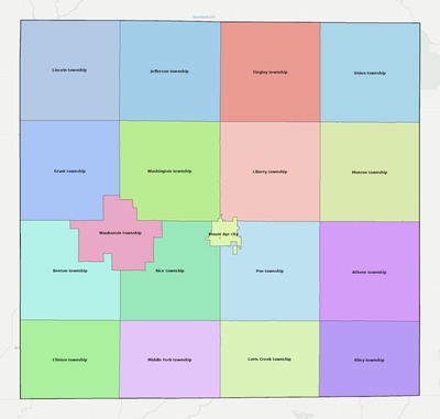 Ringgold County IA townships and subdivisions map