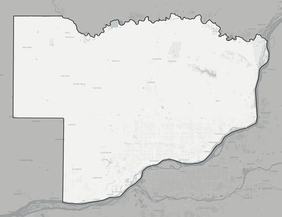 Scott County IA county basemap context