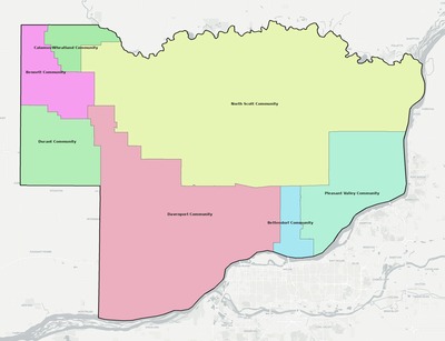 Scott County IA school district boundaries map