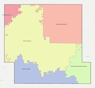 Shelby County IA school district boundaries map