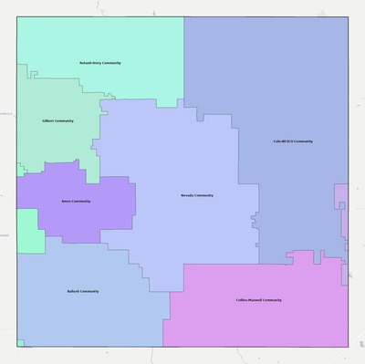 Story County IA school district boundaries map