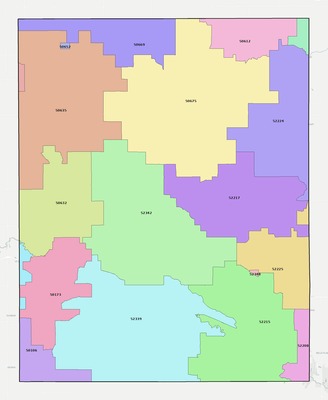 Tama County IA ZIP code boundaries map