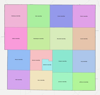 Taylor County IA townships and subdivisions map