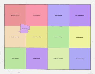 Union County IA townships and subdivisions map
