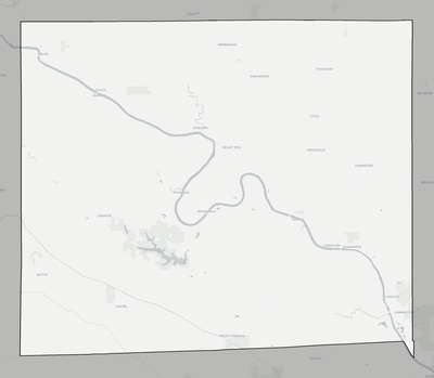 Van Buren County IA county basemap context