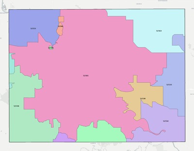 Wapello County IA ZIP code boundaries map