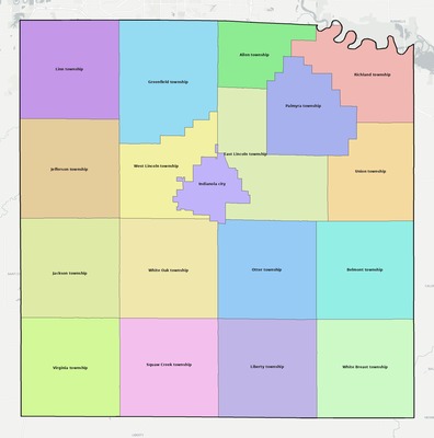 Warren County IA townships and subdivisions map