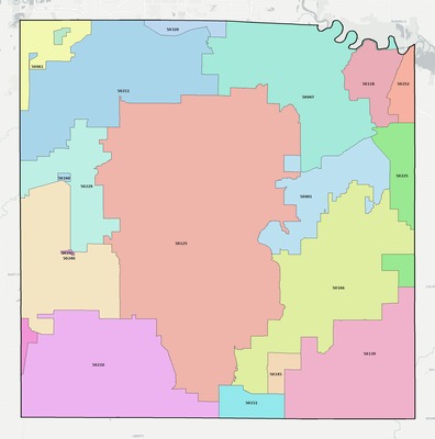 Warren County IA ZIP code boundaries map