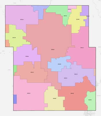 Webster County IA ZIP code boundaries map