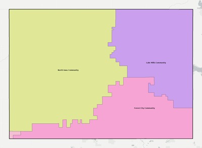 Winnebago County IA school district boundaries map