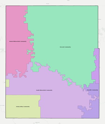Winneshiek County IA school district boundaries map