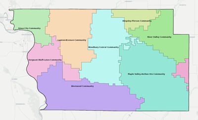 Woodbury County IA school district boundaries map