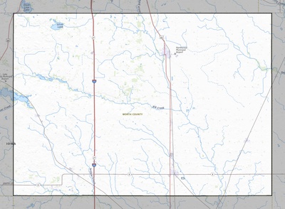 Worth County IA USGS topo map