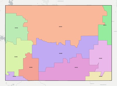 Worth County IA ZIP code boundaries map