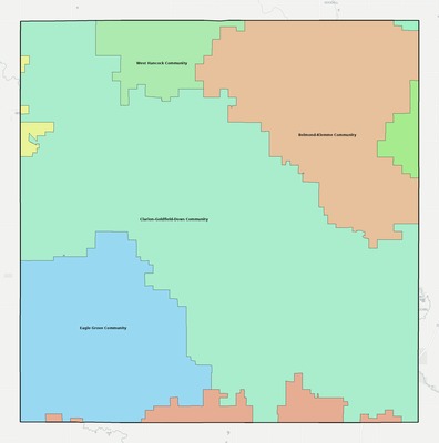 Wright County IA school district boundaries map