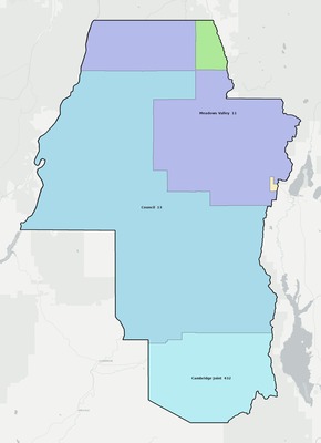 Adams County ID school district boundaries map