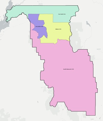 Bannock County ID townships and subdivisions map