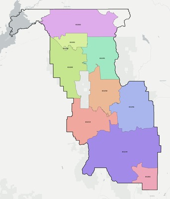 Bannock County ID ZIP code boundaries map
