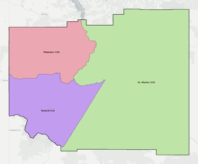 Benewah County ID townships and subdivisions map