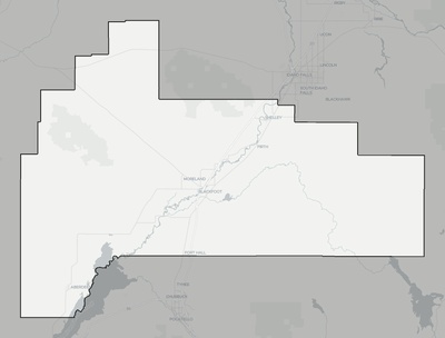 Bingham County ID county basemap context