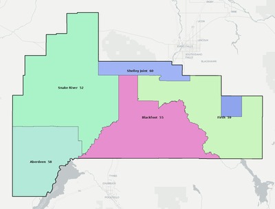 Bingham County ID school district boundaries map