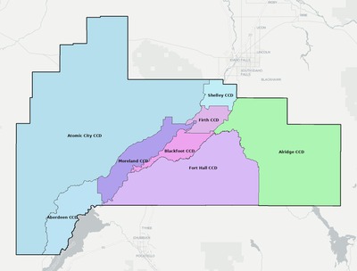 Bingham County ID townships and subdivisions map
