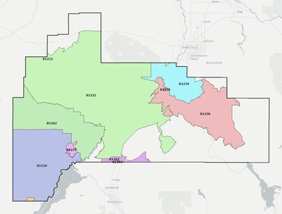 Bingham County ID ZIP code boundaries map
