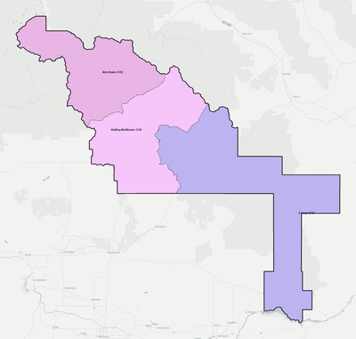 Blaine County ID townships and subdivisions map