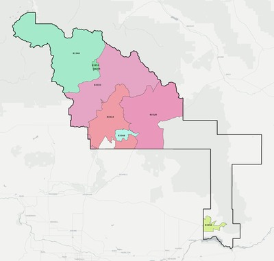 Blaine County ID ZIP code boundaries map