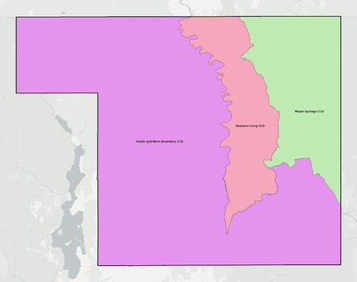 Boundary County ID townships and subdivisions map