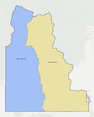 Camas County ID townships and subdivisions map