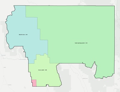 Caribou County ID school district boundaries map
