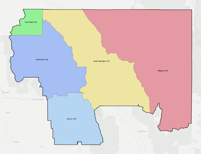 Caribou County ID townships and subdivisions map