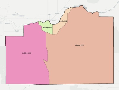 Cassia County ID townships and subdivisions map