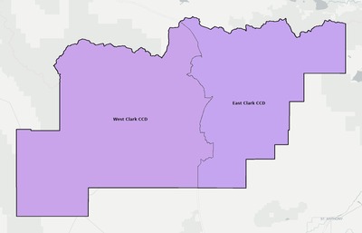 Clark County ID townships and subdivisions map