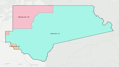 Clearwater County ID school district boundaries map