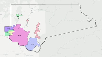 Clearwater County ID ZIP code boundaries map