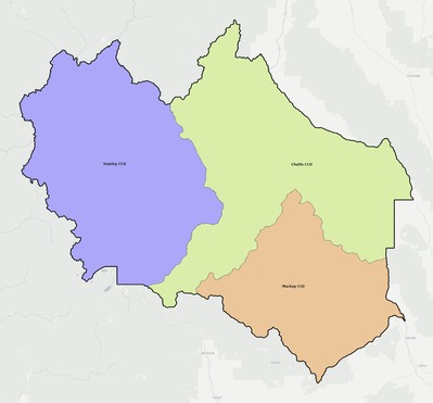 Custer County ID townships and subdivisions map